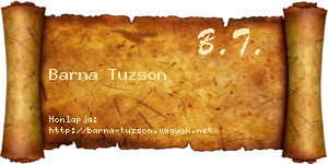 Barna Tuzson névjegykártya