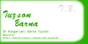 tuzson barna business card